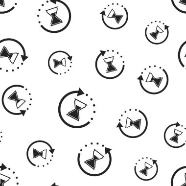 Zaman kum saati Dikişsiz desen arka plan. İş düz vektör