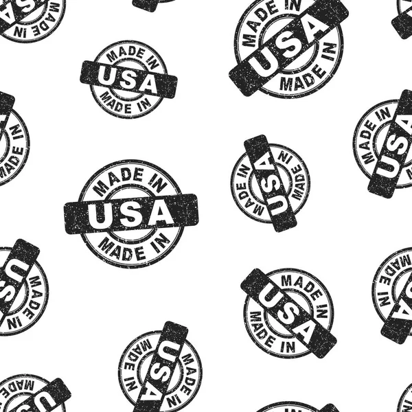 Made in USA stamp seamless pattern background. Business flat vec — Stock Vector