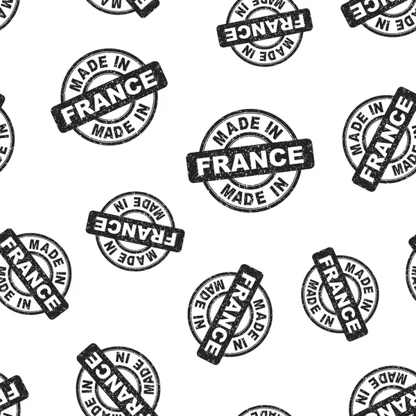Made in France stamp seamless pattern background. Business flat — Stock Vector