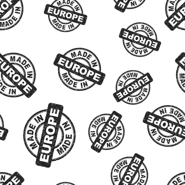 Made in Europe stamp seamless pattern background. Business flat — Stock Vector