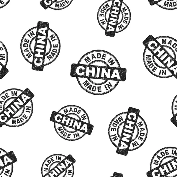 Made in China stamp seamless pattern background. Business flat v — Stock Vector