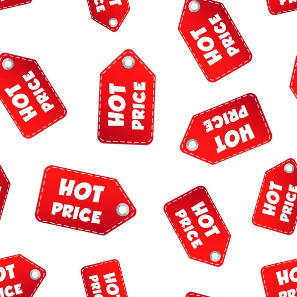 Hot price hang tag nahtlose Muster Hintergrund. Geschäftsflache — Stockvektor