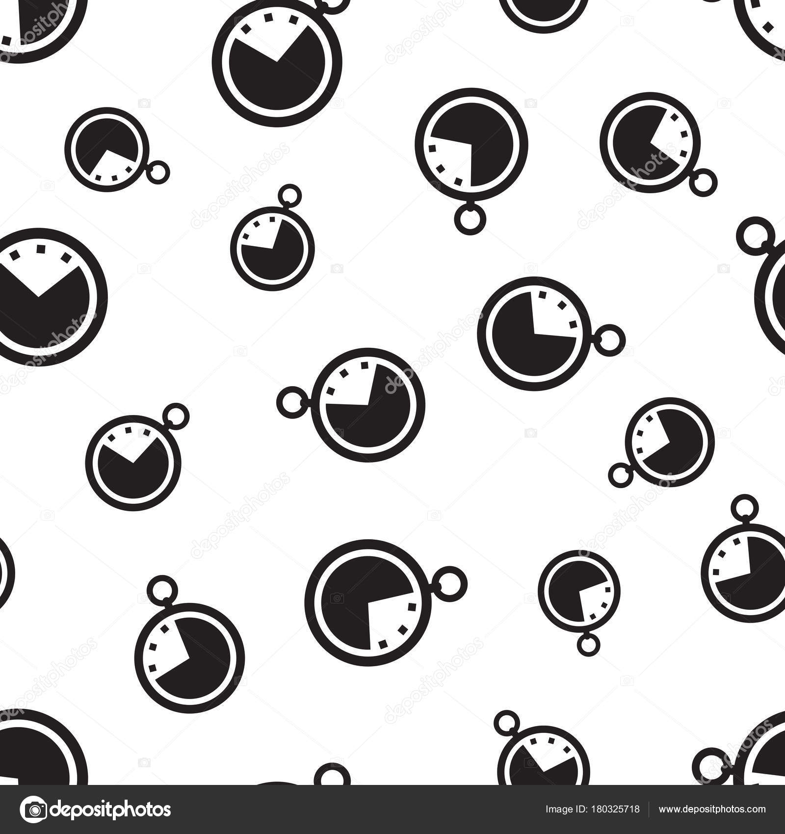 Clock timer seamless pattern background. Business flat vector il Stock ...