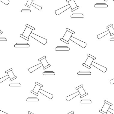 Açık artırma çekiç Dikişsiz desen arka plan. İş düz vektör