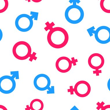 Cinsiyet Dikişsiz desen arka plan. İş düz vektör illustr
