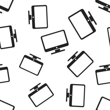 Bilgisayar monitörü Dikişsiz desen arka plan. İş düz vect