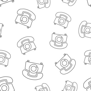 Telefonu Dikişsiz desen arka plan. İş düz vektör illustra