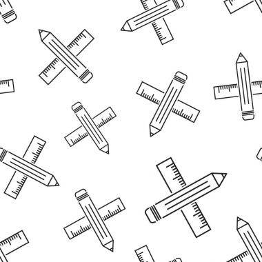 Kural Dikişsiz desen arka plan ile kalem. İş düz vect