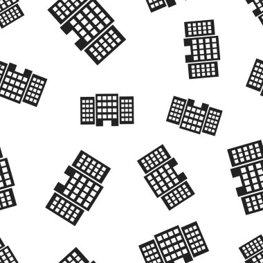 Bina otel Dikişsiz desen arka plan. İş düz vektör