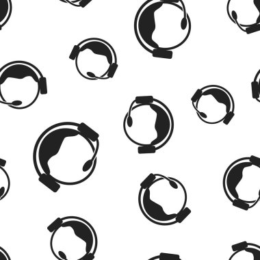 Operatör mikrofon Dikişsiz desen arka plan ile. İş f