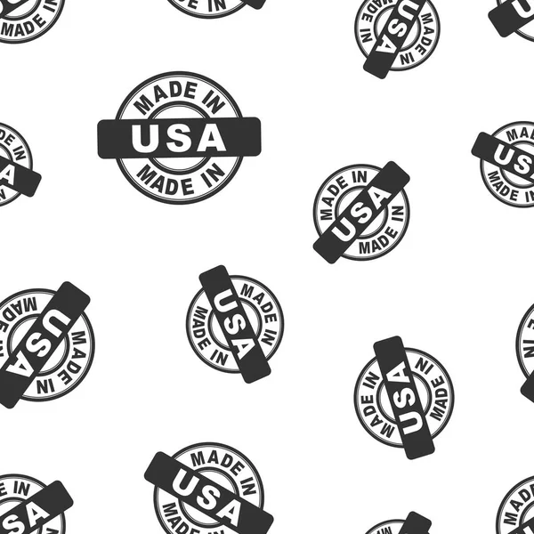 Made in USA stamp seamless pattern background. Business flat vec — Stock Vector