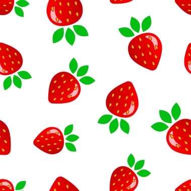 Çilek meyve Dikişsiz desen arka plan. İş kavramı v
