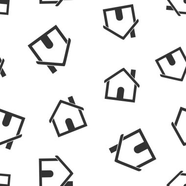 House Dikişsiz desen arka plan simgesi. Düz vektör çizim