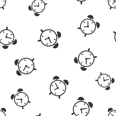 Çalar saat Dikişsiz desen arka plan simgesi. İş düz vect