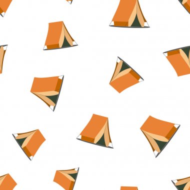 Kamp çadır seamless modeli. İş kavramı kamp evi pi