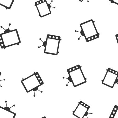 TV simgesi Dikişsiz desen arka plan. İş düz vektör illust