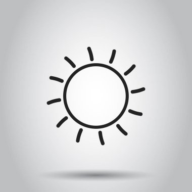 Güneş simgesi. Vektör illüstrasyon izole arka plan üzerinde. İş c