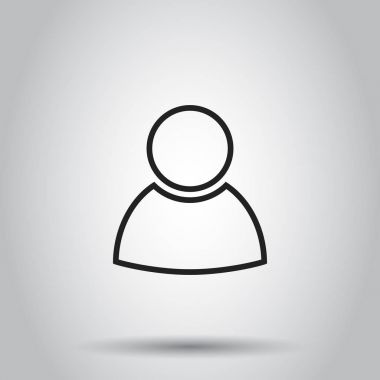 Çizgi stili simgesini insanlar. Vektör illüstrasyon izole backg üzerinde