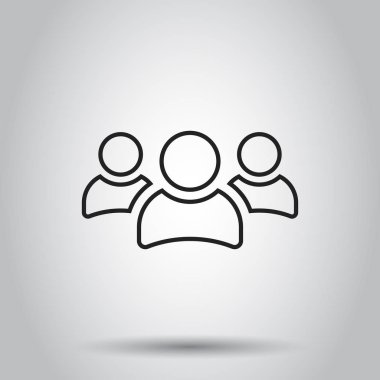 Çizgi stili simgesinde insanlar grubudur. Isola üzerinde vektör çizim