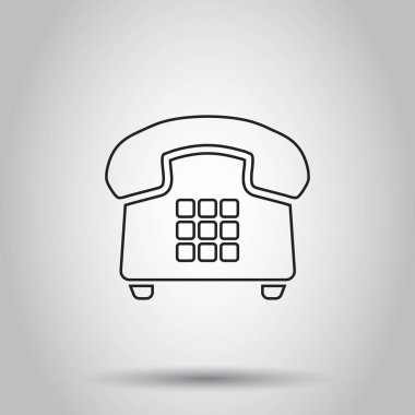 Çizgi stili telefon simgesini. Vektör illüstrasyon izole backgr üzerinde