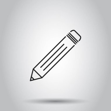 Kurşun kalem simgesini. Vektör illüstrasyon izole arka plan üzerinde. İşletme
