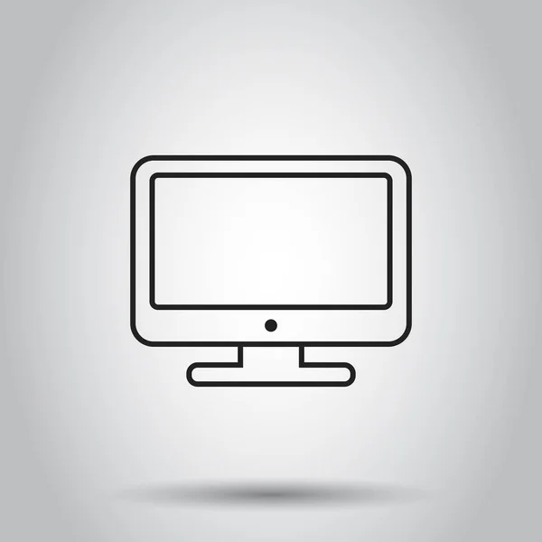 Computerbildschirm-Symbol im Zeilenstil. Vektor-Illustration auf Isol — Stockvektor