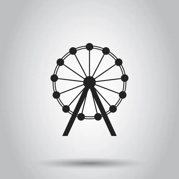 Carrusel de noria en el icono del parque. Ilustración vectorial en isola — Vector de stock