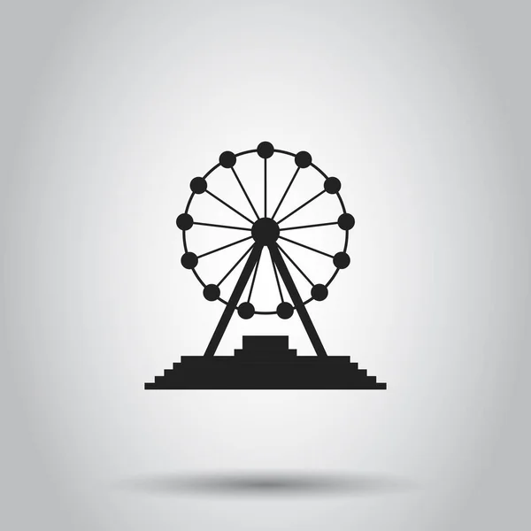 Ferris wheel carousel in park icon. Vector illustration on isola — Stock Vector