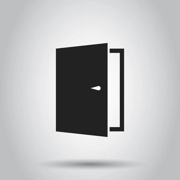 Icono de la puerta de salida. Ilustración vectorial sobre fondo aislado. Busi. — Vector de stock
