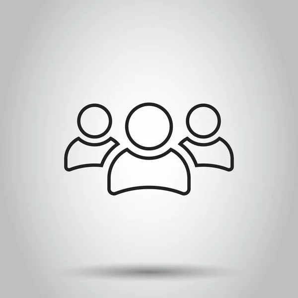 Grupo de personas icono en estilo de línea. Ilustración vectorial en isola — Vector de stock
