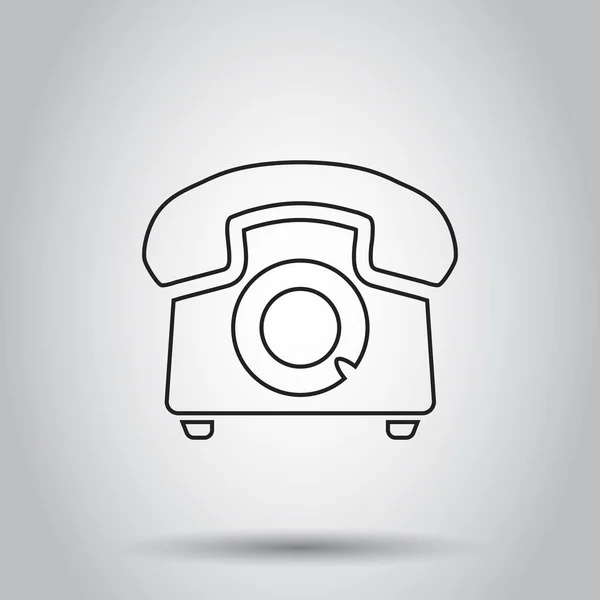 Telefon-Symbol im Zeilenstil. Vektor-Illustration auf isoliertem Backgr — Stockvektor