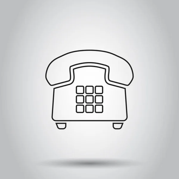 Telefon-Symbol im Zeilenstil. Vektor-Illustration auf isoliertem Backgr — Stockvektor