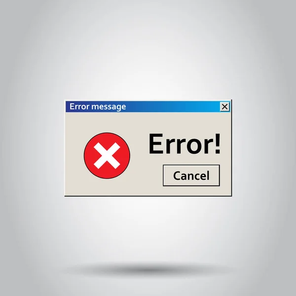 Значок сообщения об ошибке. Векторная иллюстрация на изолированной спине — стоковый вектор