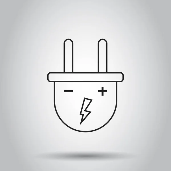 Plug socket icono en estilo de línea. Ilustración vectorial en aislado — Vector de stock