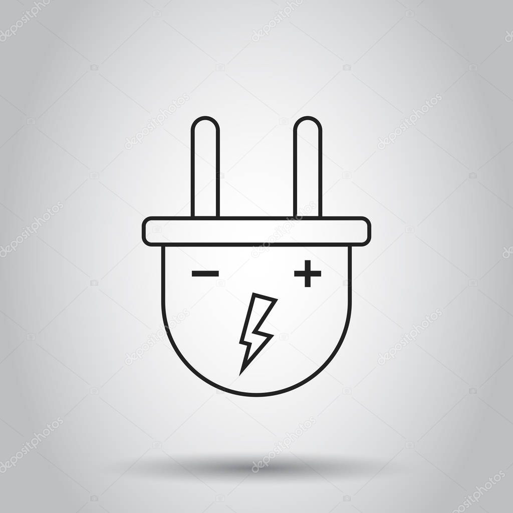 Plug socket icon in line style. Vector illustration on isolated 