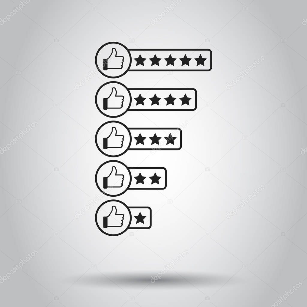 Customer review icon. Vector illustration on isolated background