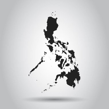 Filipinler vektör harita. Beyaz arka planda siyah simgesi.