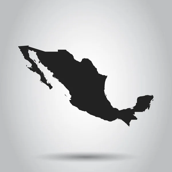 De kaart van de vector van Mexico. Zwarte pictogram op witte achtergrond. — Stockvector