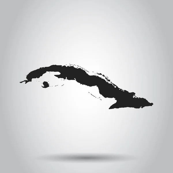Mapa vetorial de Cuba. Ícone preto no fundo branco . —  Vetores de Stock