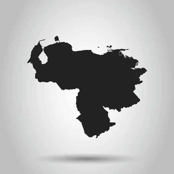 ベネズエラのベクター マップ。白い背景の黒いアイコン. — ストックベクタ