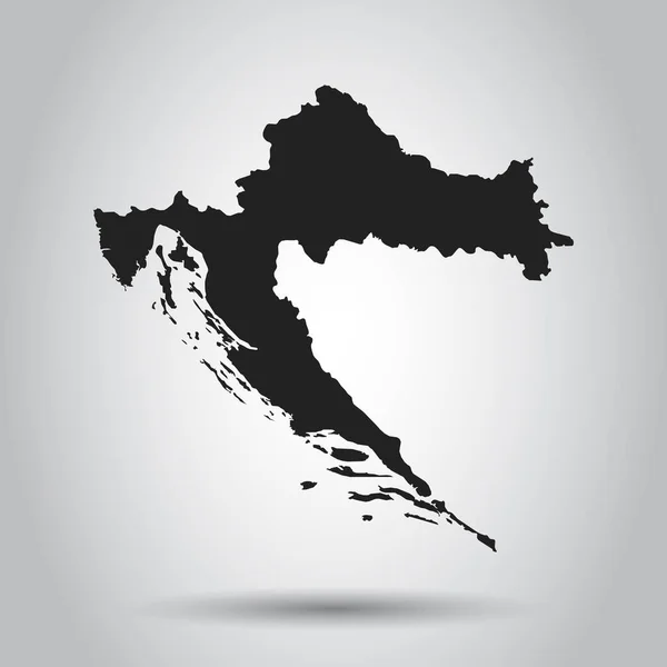 Croacia mapa vectorial. Icono negro sobre fondo blanco . — Vector de stock