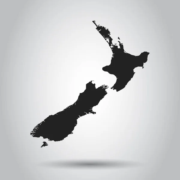 Mapa vetorial da Nova Zelândia. Ícone preto no fundo branco . —  Vetores de Stock