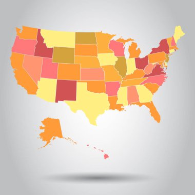 ABD harita simgesi. İş haritacılık kavramı Amer Amerika Birleşik Devletleri