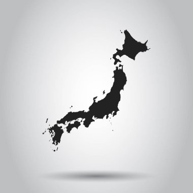 Japonya harita simgesi. Düz vektör çizim. Japonya işareti simgesi ile