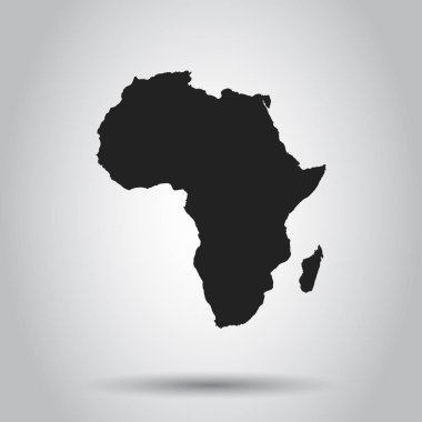 Afrika harita simgesi. Düz vektör çizim. Wi Afrika işareti sembolü