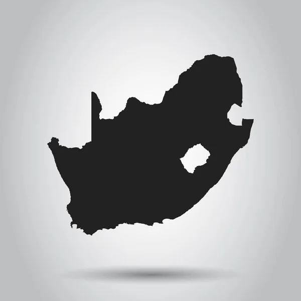 南アフリカ共和国のベクトル マップ。白い背景の黒いアイコン. — ストックベクタ