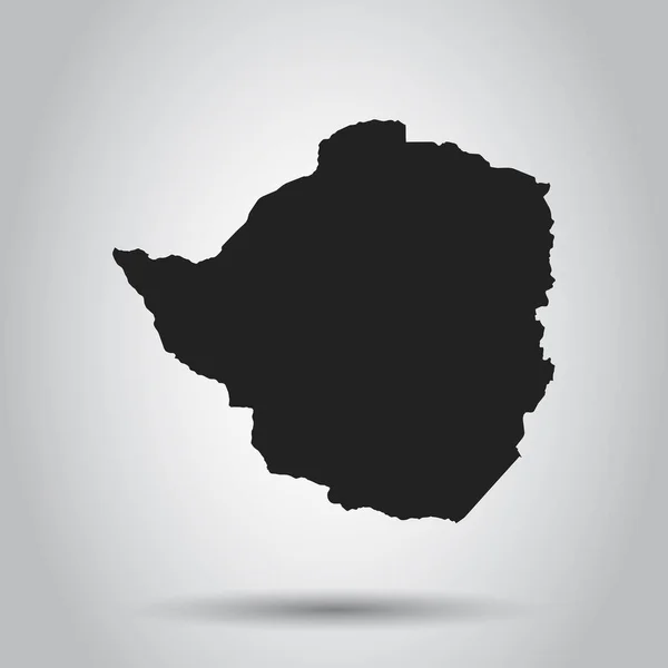 ジンバブエのベクター マップ。白い背景の黒いアイコン. — ストックベクタ