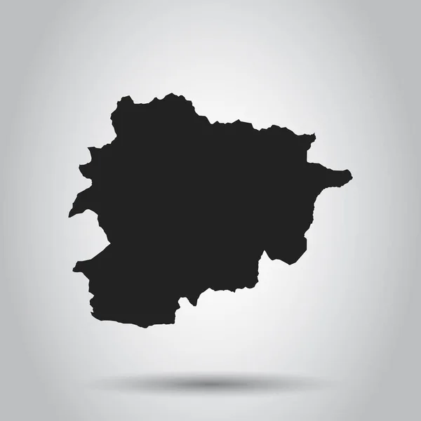 Andorra mapa vectorial. Icono negro sobre fondo blanco . — Vector de stock