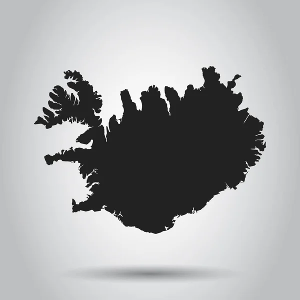 Carte vectorielle Islande. Icône noire sur fond blanc . — Image vectorielle