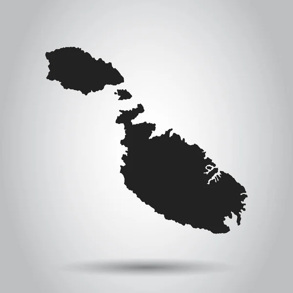 Μάλτα διανυσματικό χάρτη. Μαύρη εικόνα σε άσπρο φόντο. — Διανυσματικό Αρχείο